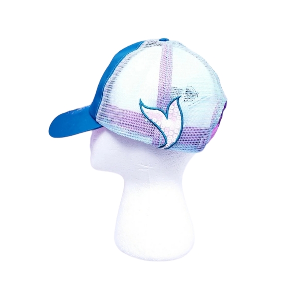 DISNEY PARKS ARIEL THE LITTLE MERMAID BASEBALL CAP RHINESTONES SEQUINED ADULT - Picture 7 of 7